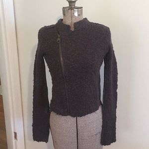 Free People | Moto Knit Sweater XS Brown